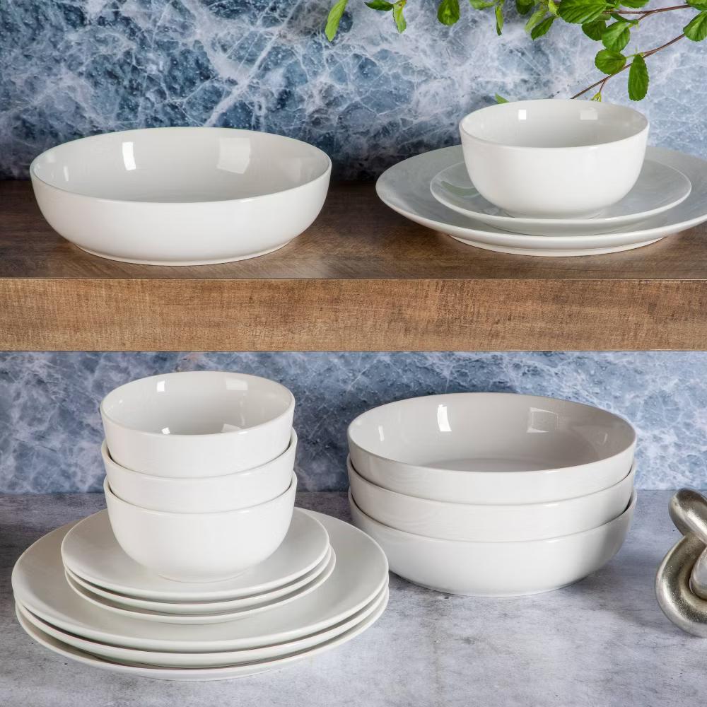 16pc Ceramic Gracious Dining Dinnerware Set White - Image 9