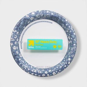 Blue Floral Paper Plate 10"