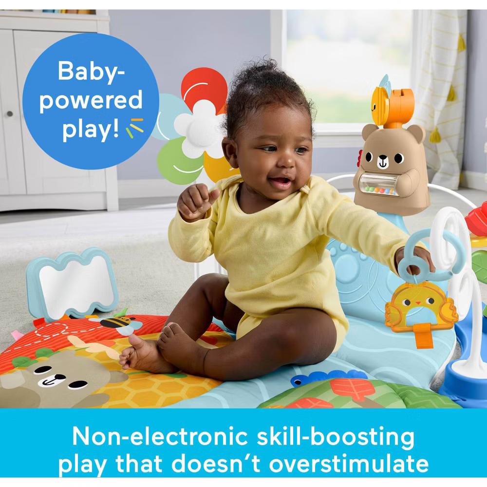 Fisher-Price 3-in-1 Kick & Sway Activity Gym, Baby Play Mat & Sensory Learning Toys for Newborn Developmental Play - Image 3