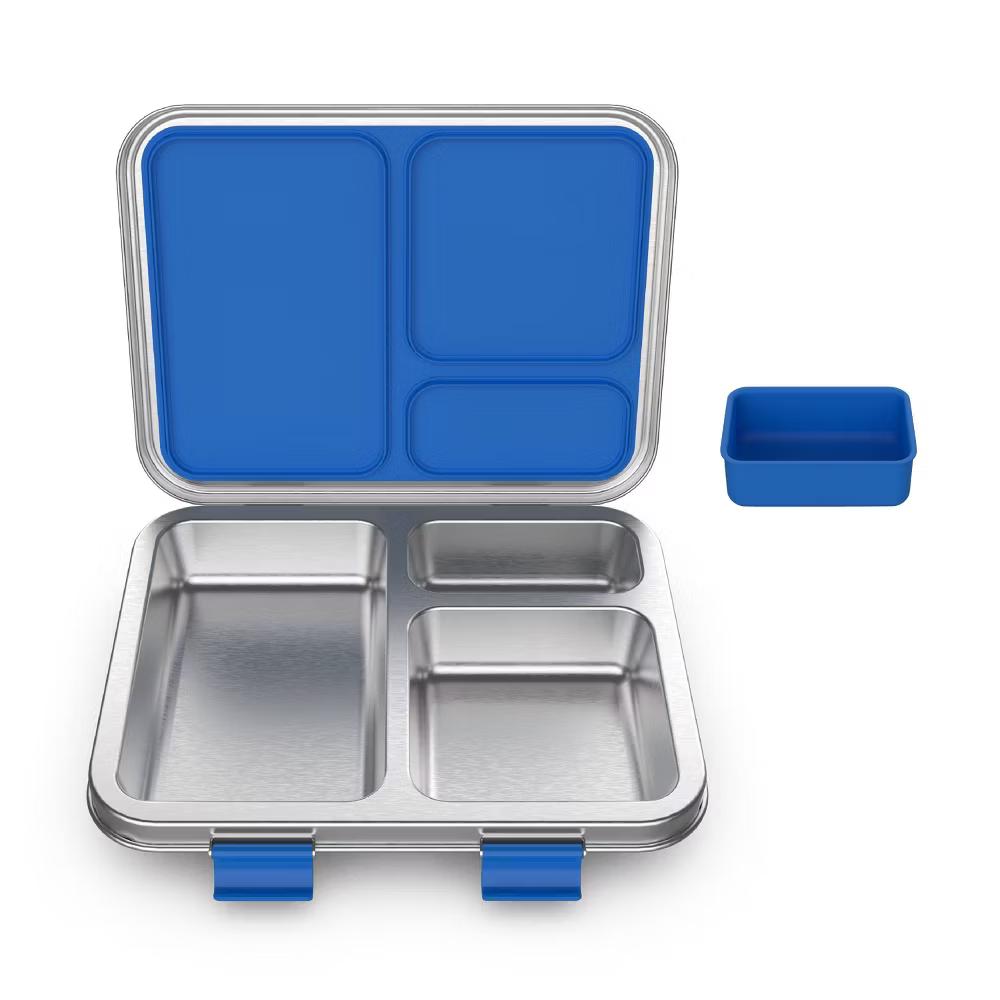 Kids' Stainless Steel Leakproof 3 Compartments Bento-Style Lunch Box - Image 4