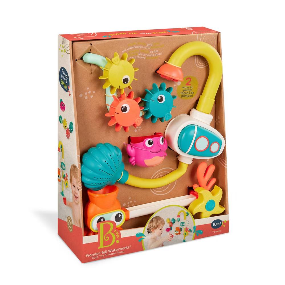 Bath Pump Toy & Drip Cups - Wonder-Full Waterworks: Kids Water-Spinning Squirting Toy, Fine Motor Skill Development - Image 5