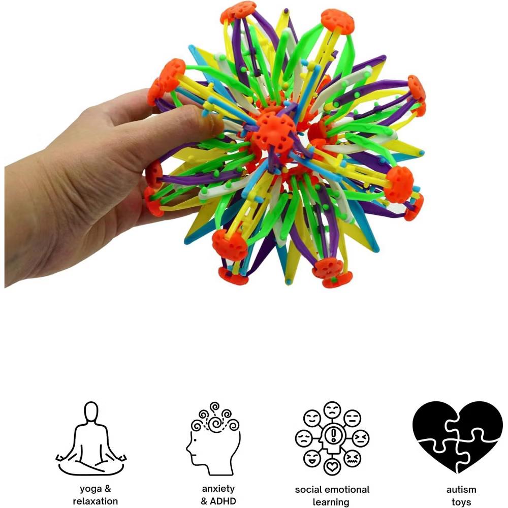4E's Novelty Expandable Breathing Ball Sphere, 6" to 12" Expanding Sphere for Kids & Adults, Stress Relief, Mindfulness & Breathing Exercise Toy - Image 4