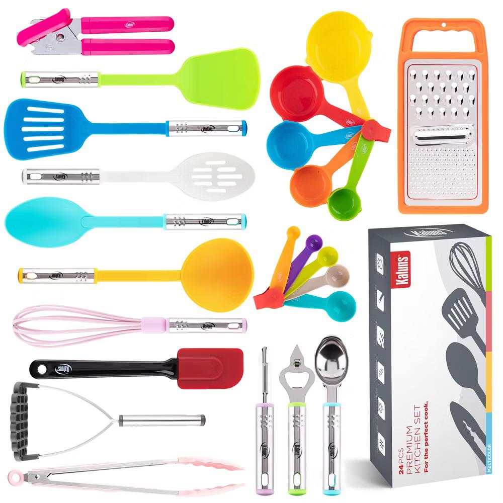 Kitchen Utensils Set, Nylon and Stainless Steel Cooking Utensils, Dishwasher Safe and Heat Resistant Kitchen Tools - Image 25