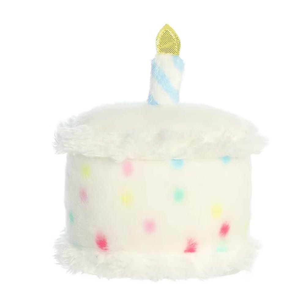 Small Happy B'Day Cake Palm Pals Adorable Stuffed Animal White 5.5" - Image 4