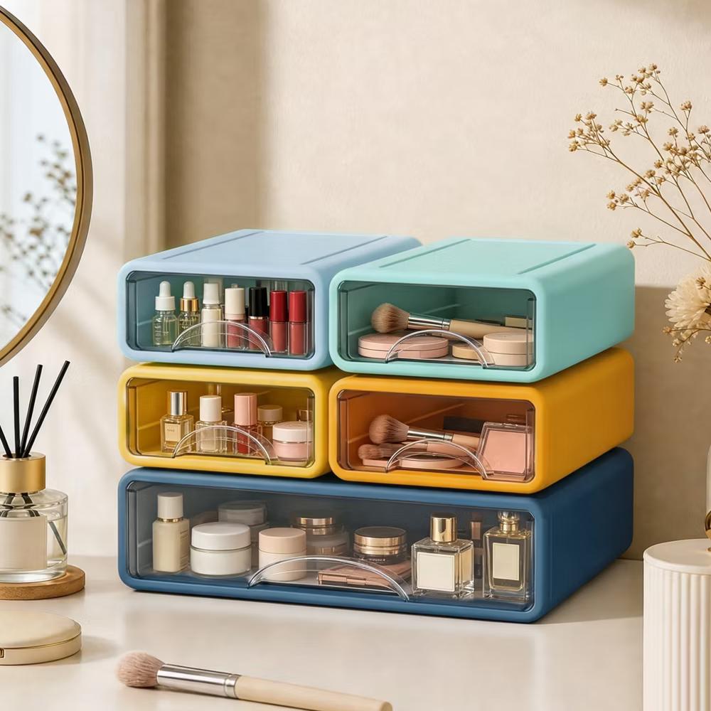 Stackable Storage Drawer with Dividers, Transparent PP Material Desktop Organizer, Durable Thickened Storage Container - Image 15