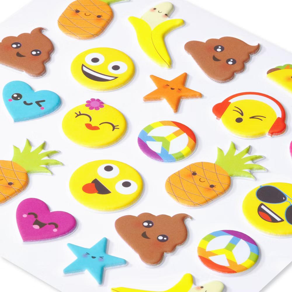 Puffy Stickers for Kids/3D Emojis/Hearts/Tacos 25ct - 2 Sheets - Image 3