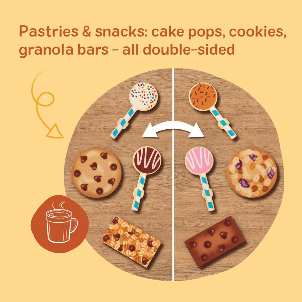 Wooden Café Barista Coffee Shop (35pc): Creative Pretend Play Set, Kitchen Accessories Included - Image 9