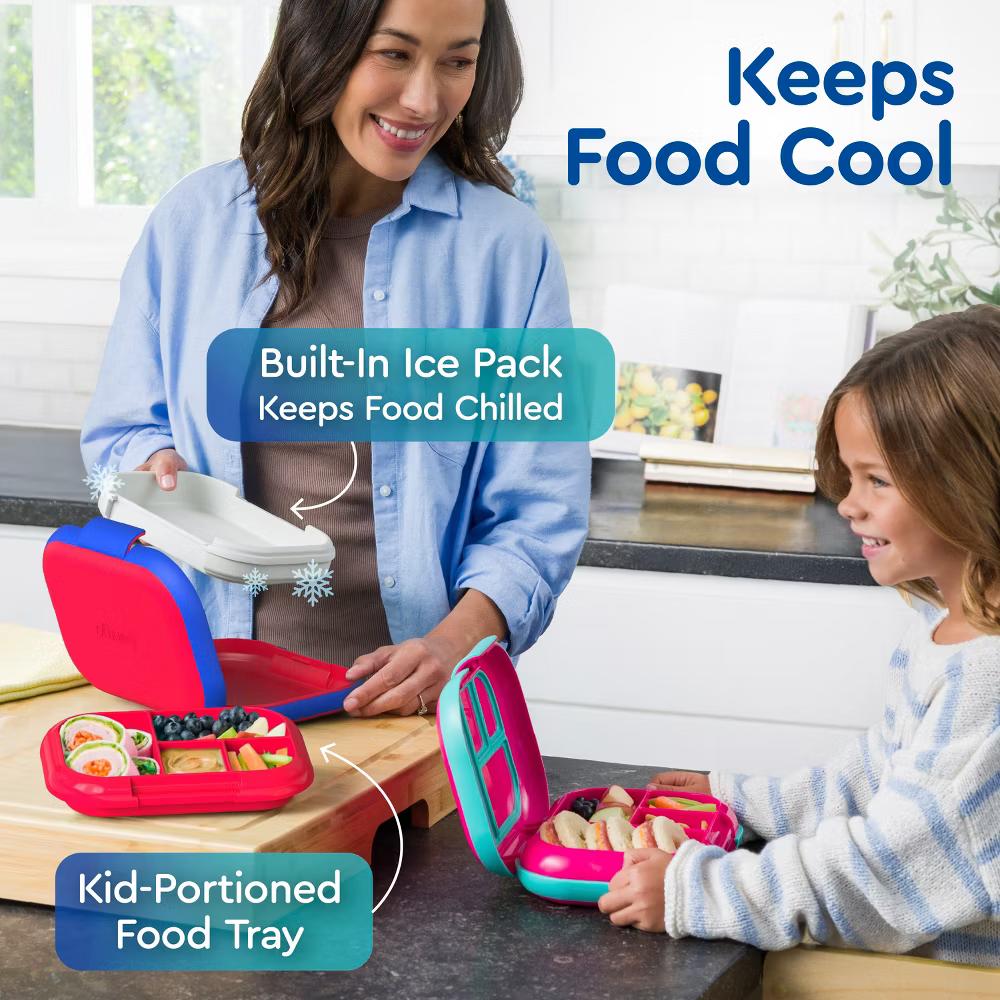 Kids' Chill Lunch Box, Bento-Style Solution, 4 Compartments & Removable Ice Pack - Image 15