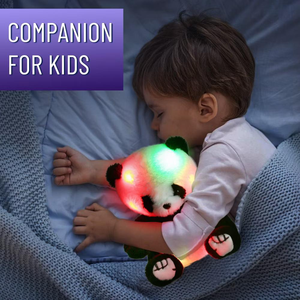 LotFancy Panda Stuffed Animal, 8 in Panda Bear Plush Toy with LED Light, Gift for Girls, Boys, Kids - Image 7