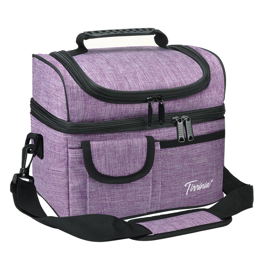 Dual Compartment Insulated Lunch Bag, Leakproof Lunch Tote with Front Pocket, Insulated Lunch Cooler Bag with Back Mesh Pocket - Image 41