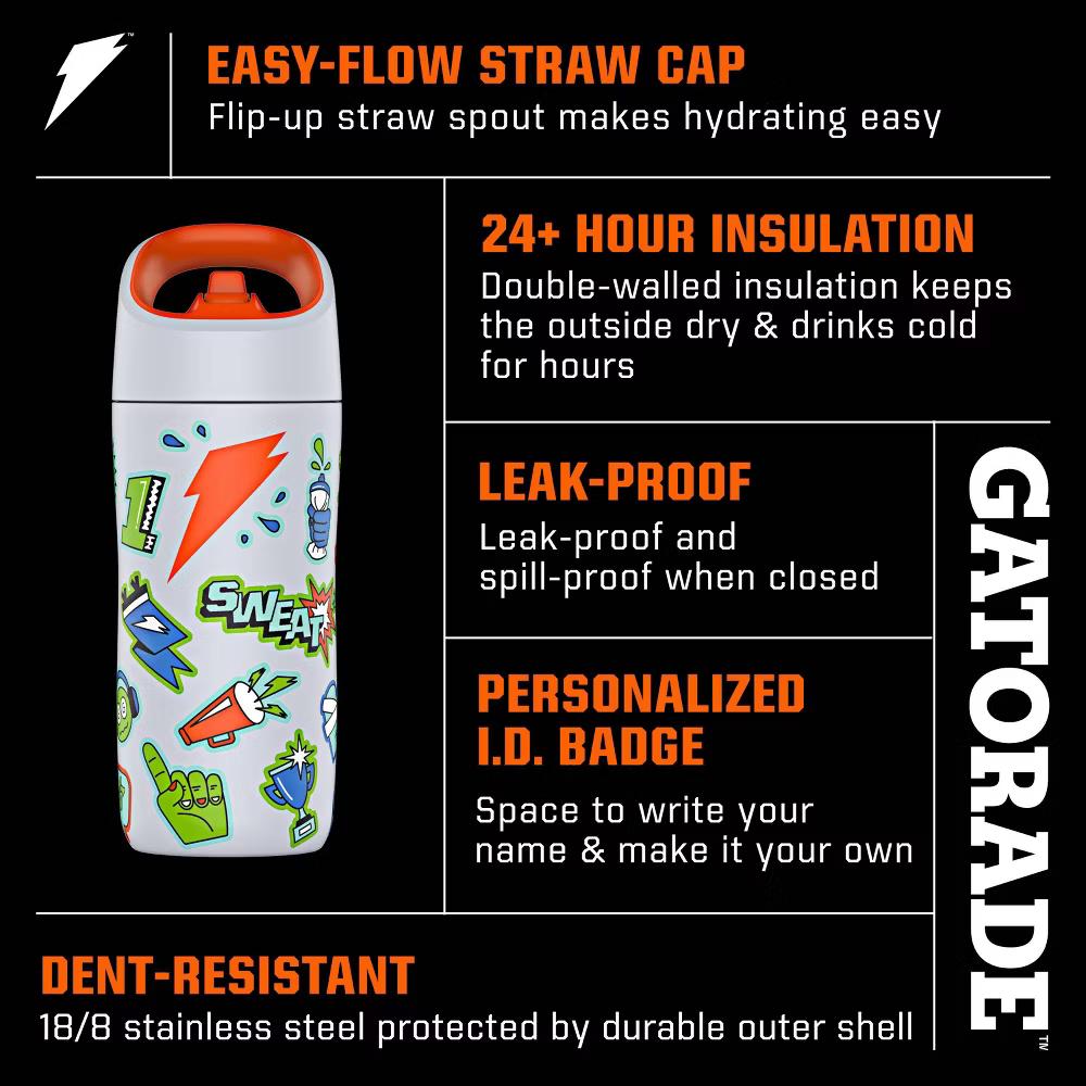 Gatorade 12oz Stainless Steel Water Bottle - Image 5