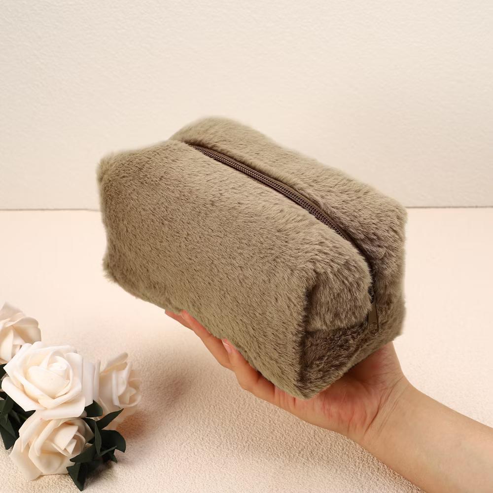 Cosmetic Travel Zipper Multi-functional Small Plush Makeup Bag 1 Pc - Image 4