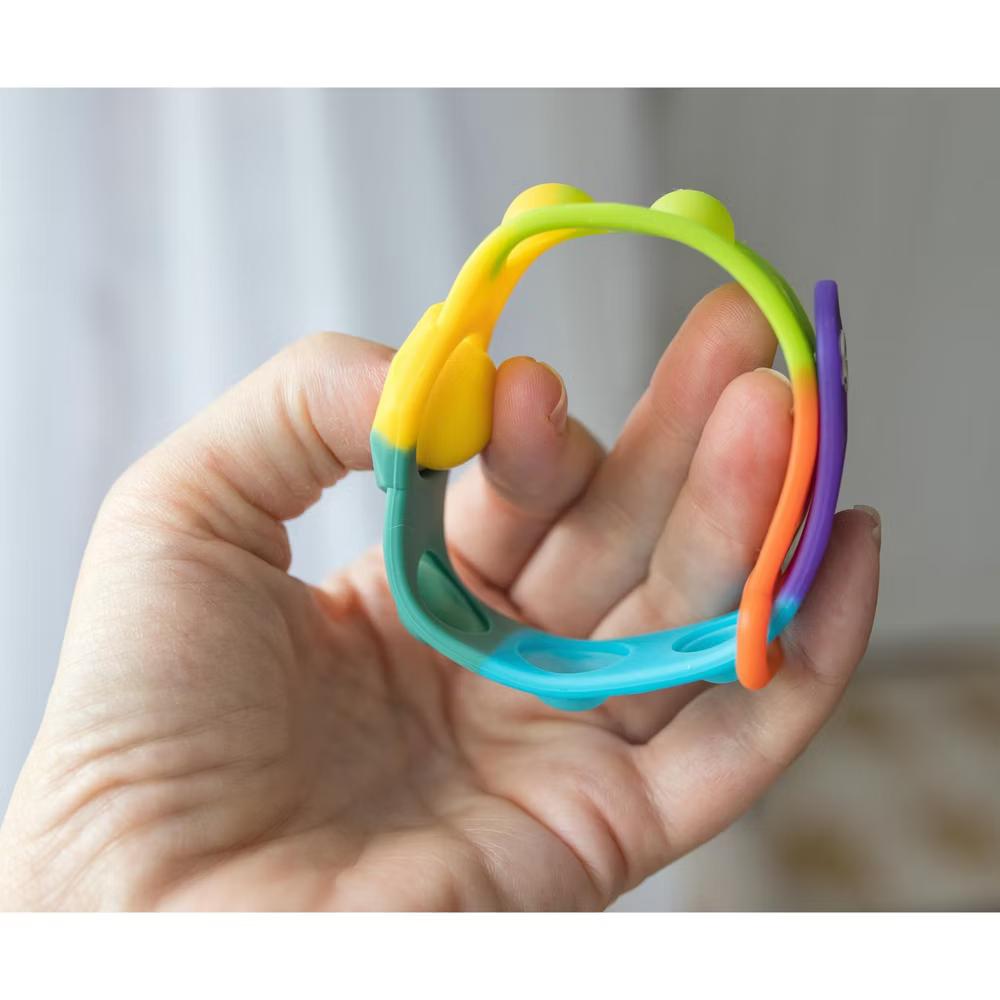 BOB Gift Push Pop Fidget Toy 6-Button Bracelet | Rainbow - Image 4