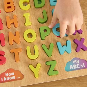 Rainbow & ABC Wooden Puzzle Set (2-Pack) - Kids Learning Puzzles Ages 3+