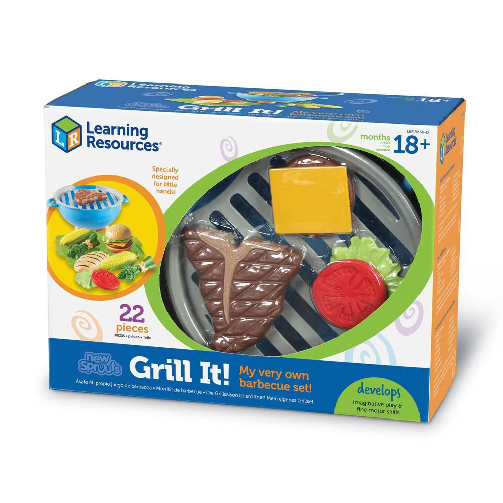 New Sprouts Grill It!: Pretend Play Kitchen Toy with Plastic Food Set, 22 Pieces - Image 4