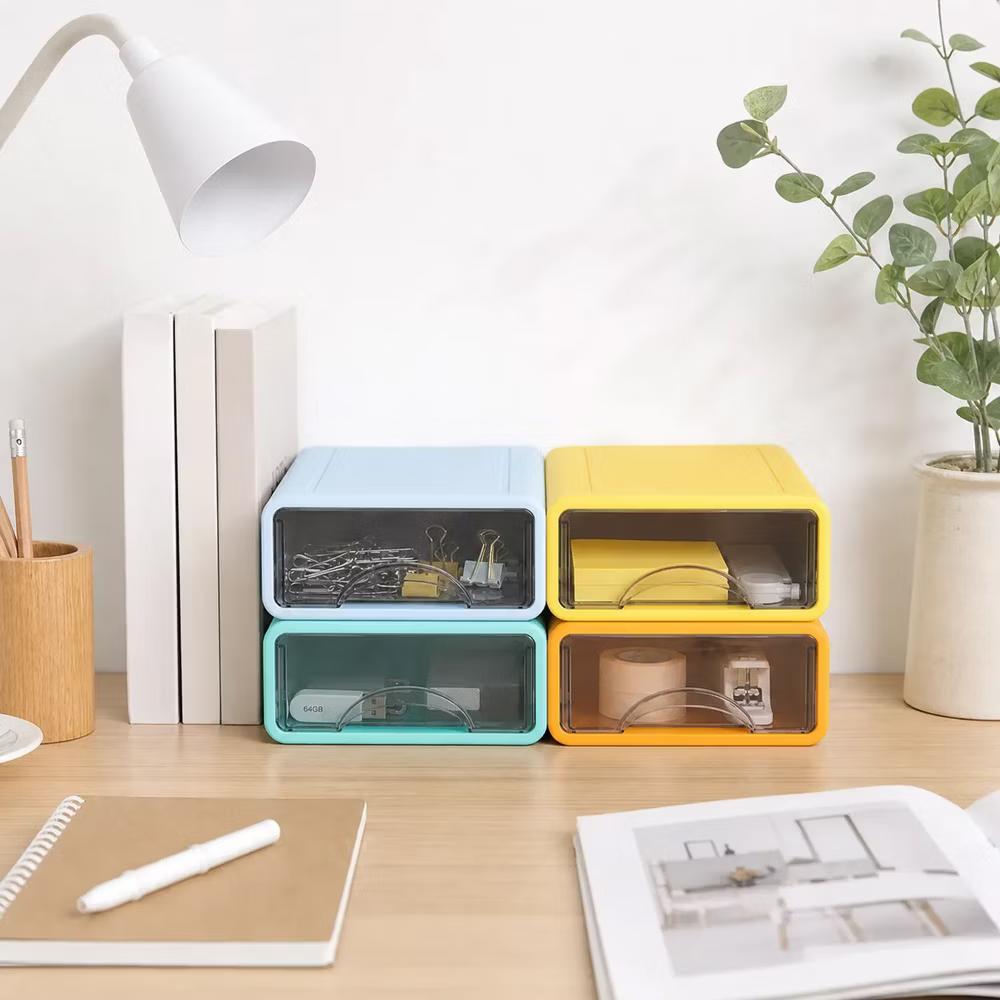 Stackable Storage Drawer with Dividers, Transparent PP Material Desktop Organizer, Durable Thickened Storage Container - Image 37