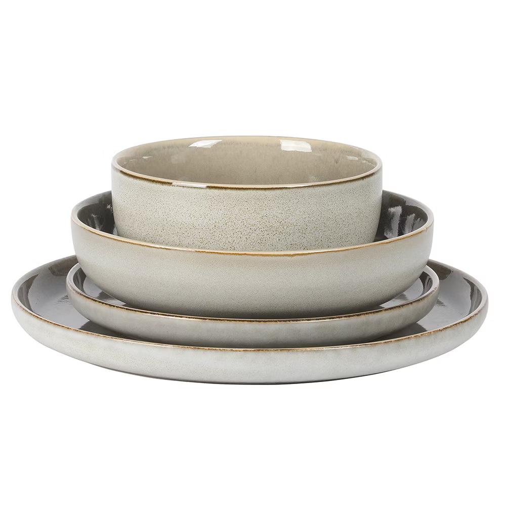 Sunveil 16 Piece (Service for 4) Plates and Bowls Reactive Glaze Round Dishes Stoneware Ceramic Dinnerware Set - Image 6