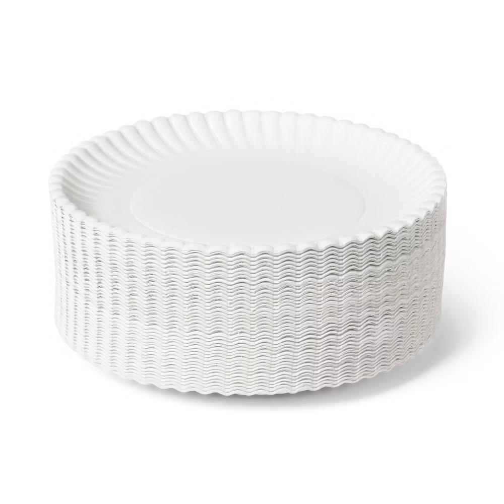 Coated Disposable Paper Plates 9" - 120ct - Microwave-Safe, BPA-Free, Stackable, Round - Image 3