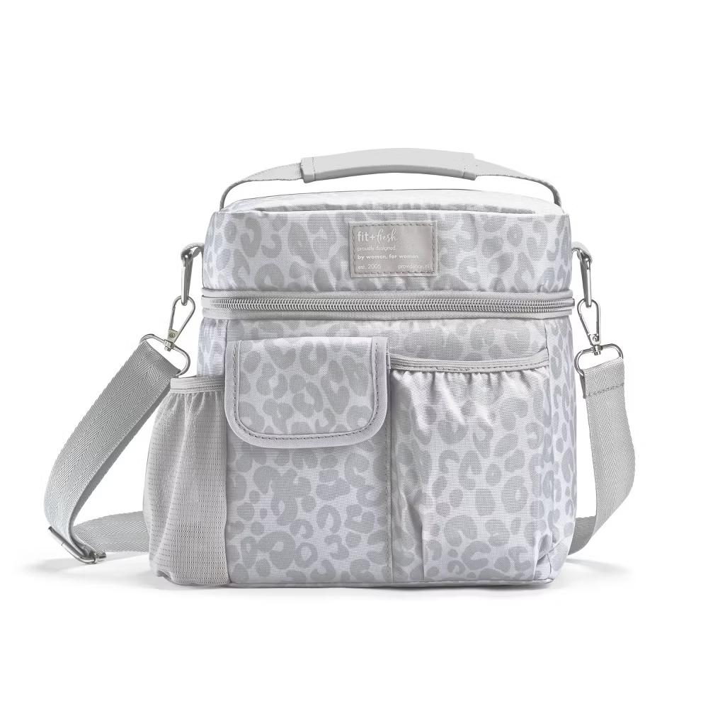 Montauk Lunch Kit - Feline Fine Stone Gray: Insulated Leopard Spot Lunch Box Set - Image 5