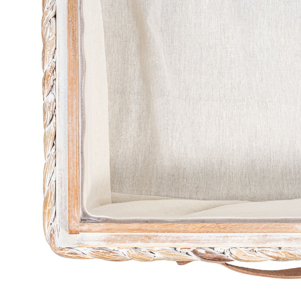 happimess Chett Minimalist Hand-Woven Hyacinth/Wood Underbed Storage Bin with Wheels and Handles - Image 32