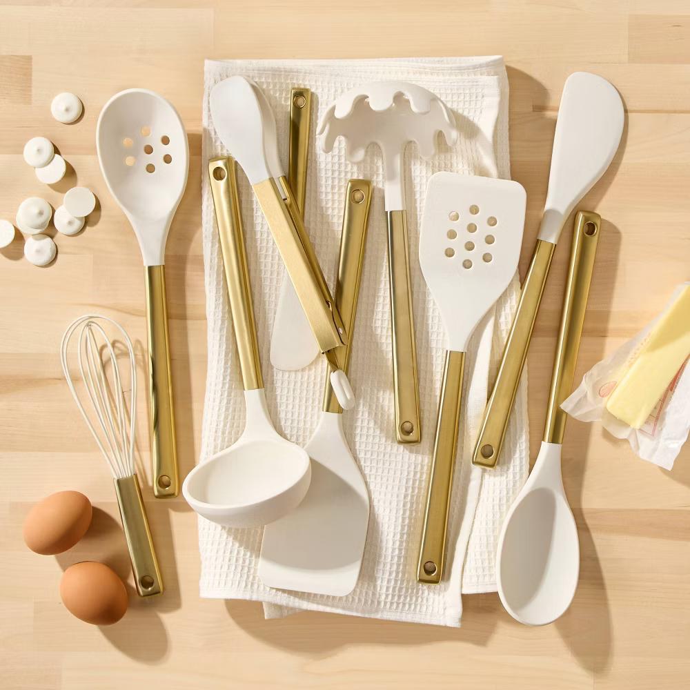 10pc Silicone/Stainless Steel Kitchen Utensil Set - Image 6