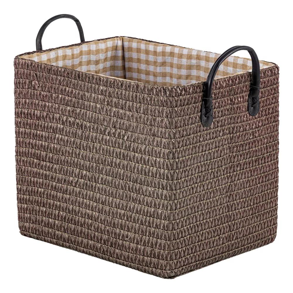 Woven Storage Basket for Clothes Shoes Organizer Bin with Handles - Image 38