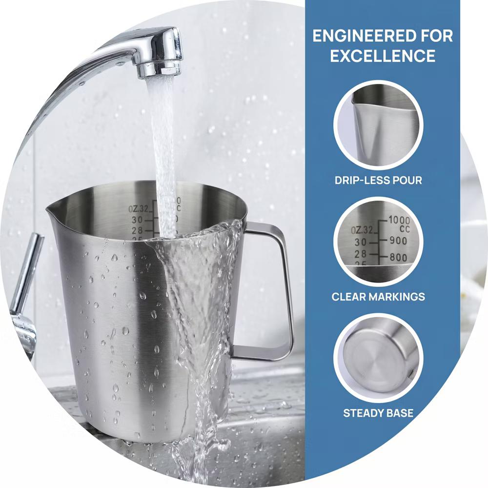 Measuring Cup, 1 Cup Stainless Steel Measuring Cup with Easy Read Lines for Baking Recipes - Image 4