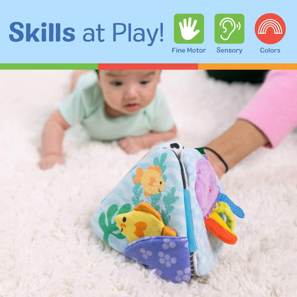 Ocean Tummy Time Triangle Infant Baby Toy, Soft Sensory Toy with Textures, Mirror: Fabric, Gross Motor Skills Development - Image 8