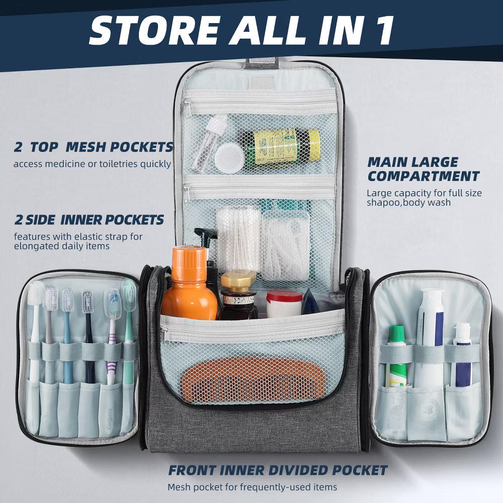 Large Capacity Toiletry Bag for Women and Men, Hanging Toiletry Organizer Cosmetics Makeup Bag - Image 44