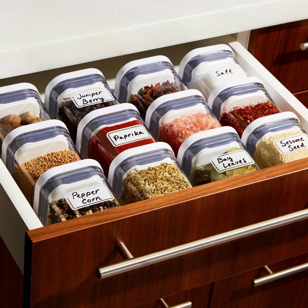 POP 4pk Plastic Mini Square Food Storage Container Set White: Air Tight Seal, Dishwasher-Safe, 0.2L Capacity - Image 6