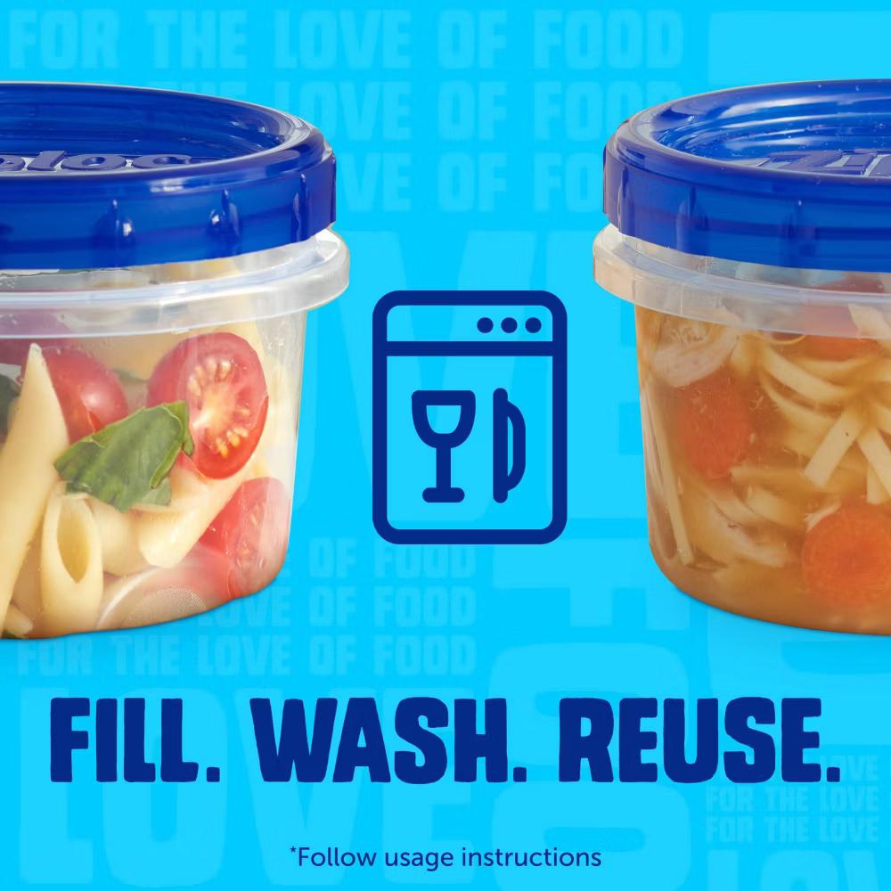 Ziploc Twist 'n Loc Food Storage Containers for School Lunch and Meal Prep - Variety Pack - 8ct - Image 4