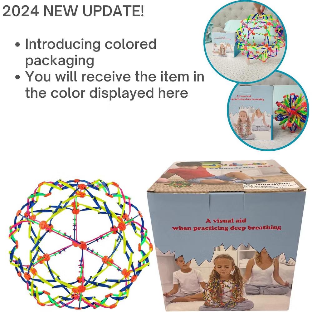 4E's Novelty Expandable Breathing Ball Sphere, 6" to 12" Expanding Sphere for Kids & Adults, Stress Relief, Mindfulness & Breathing Exercise Toy - Image 6