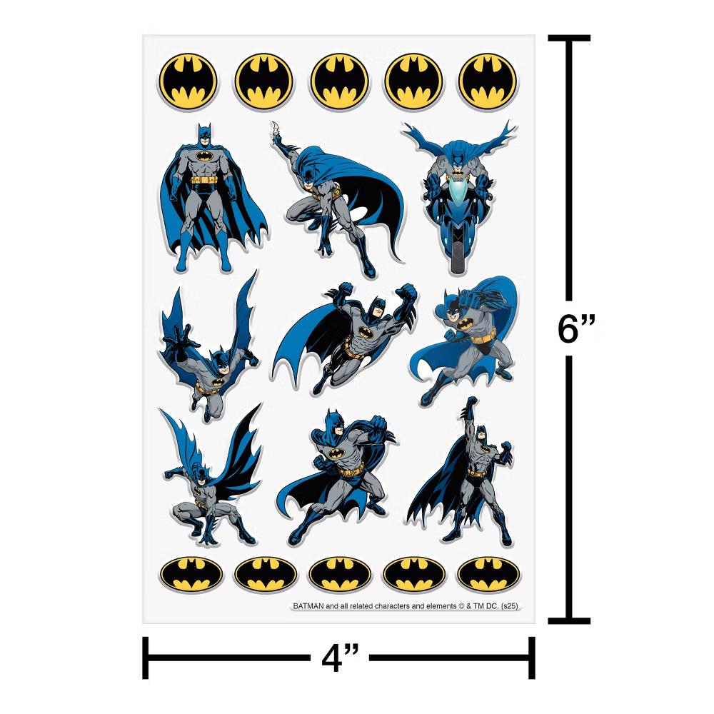 Warner Bros Batman Puffy Stickers for Kids, 3D Classic Batman and Bat Signal 19ct, 1 Sheet - Image 2