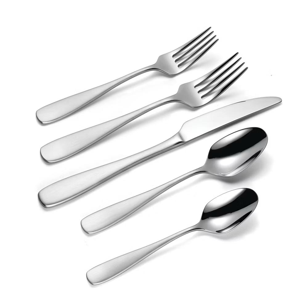 Oneida 20pc Ainsley Flatware Set: Stainless Steel Silverware, Service for 4, Dishwasher-Safe, Transitional Style