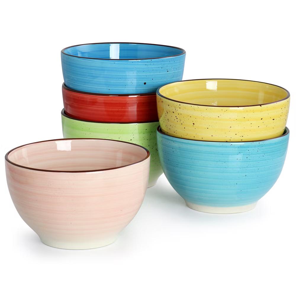 Sebastian 18 Piece Double Bowl Stoneware Dinnerware Set in Assorted Colors - Image 3