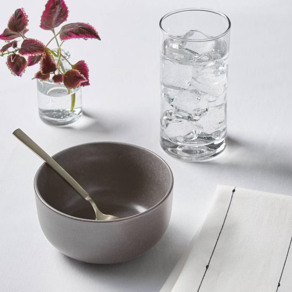 23oz Tilley Stoneware Cereal Bowl Gray/Brown - Modern Round Glazed Dining Bowl, Microwave & Dishwasher Safe - Image 2