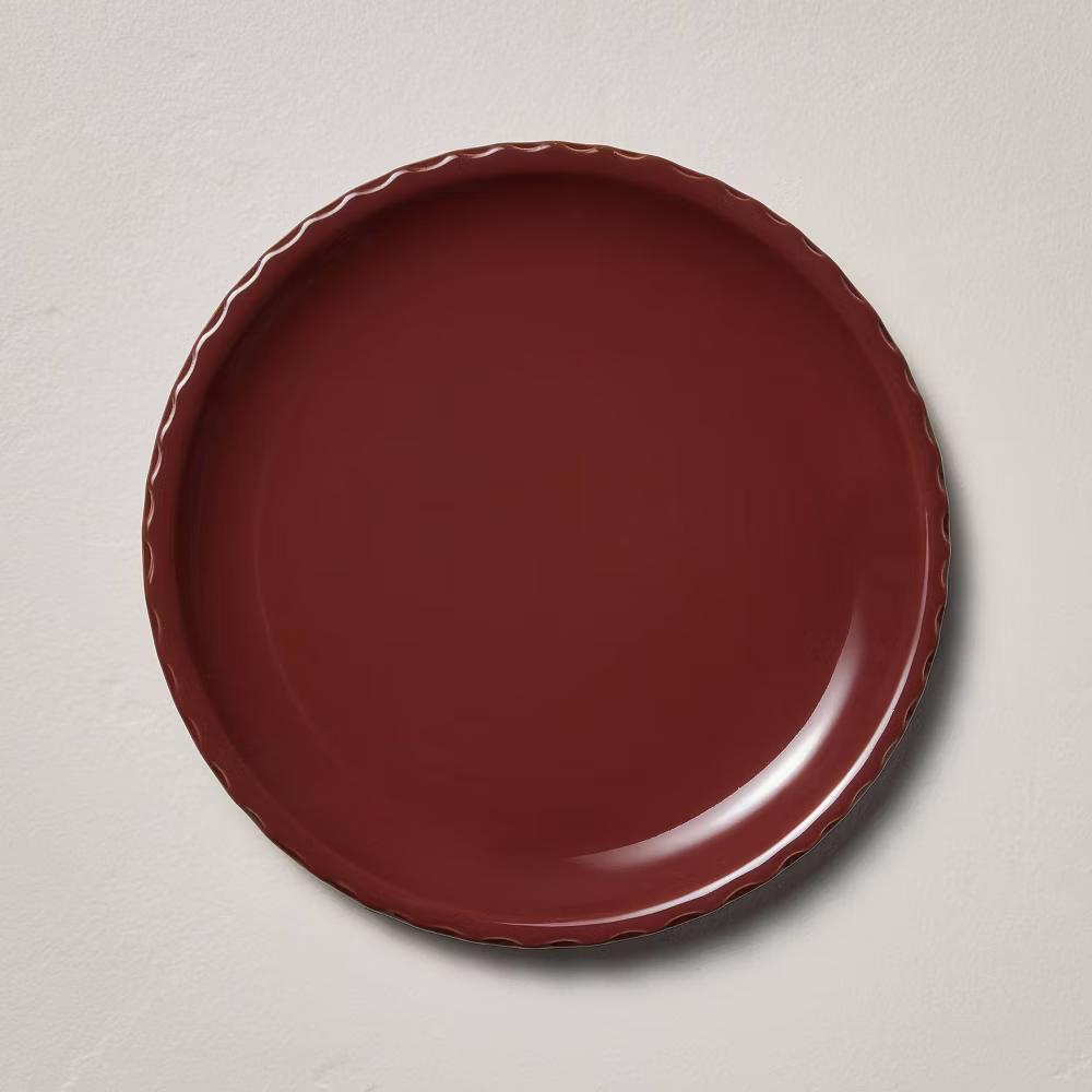 10.5" Pinched Edge Stoneware Plate - with Magnolia - Image 8