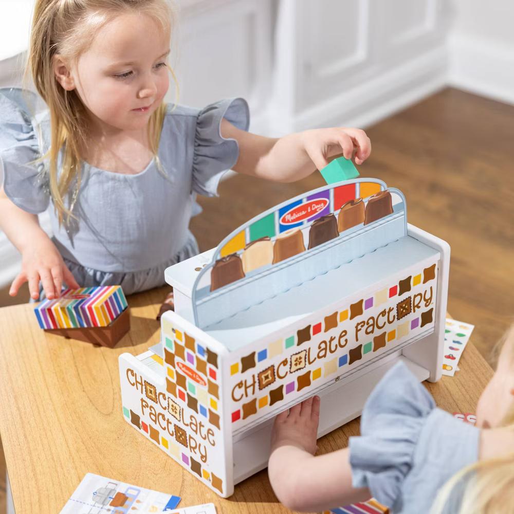 Wooden Chocolate Factory Pretend Play Set, Play Food Candy Maker for Boys and Girls: Creative Skills, Wooden Accessories - Image 2