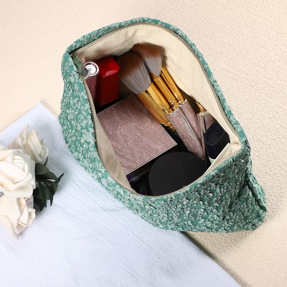 Portable Travel Floral Canvas Zipper-Closure Makeup Bag 1 Pc - Image 21