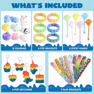 60 Pcs Party Favors, Popular Fidget Toys, Easter Birthday Goodie Bags Fillers for Kids Pinata Stuffers,Classroom Prizes