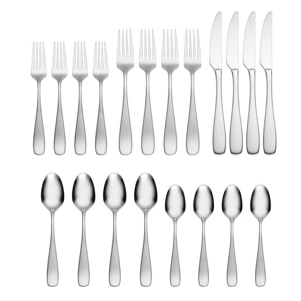 Oneida 20pc Ainsley Flatware Set: Stainless Steel Silverware, Service for 4, Dishwasher-Safe, Transitional Style - Image 4