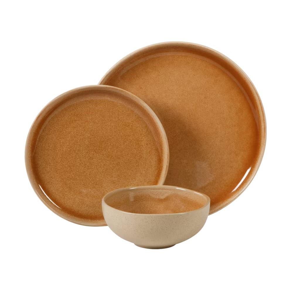Manila Bay 12-Piece Stoneware Dinnerware Set, Service for 4, Reactive Glaze Modern Artisan Plates & Bowls - Image 10