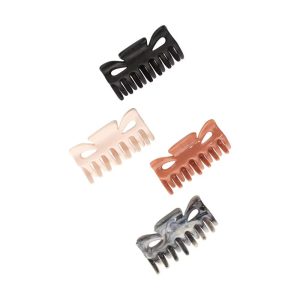 Basic Claw Clips - White/Brown - 4ct