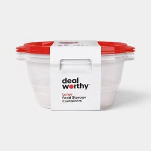Large Round Food Storage Containers - 128oz/2ct