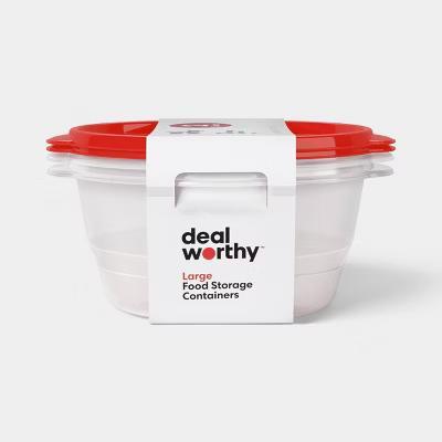 Large Round Food Storage Containers - 128oz/2ct