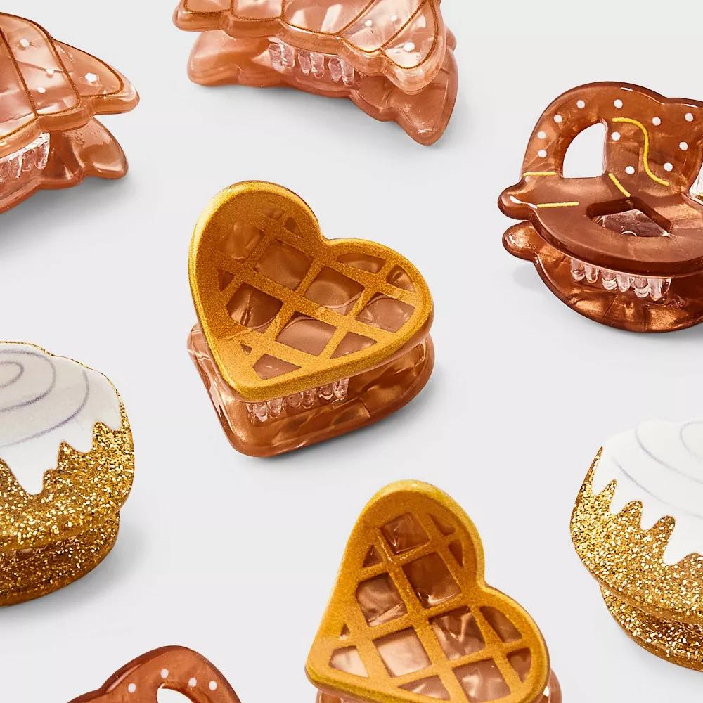 Girls' Mini Breakfast Foods Hair Clip Set 8pc - Image 2
