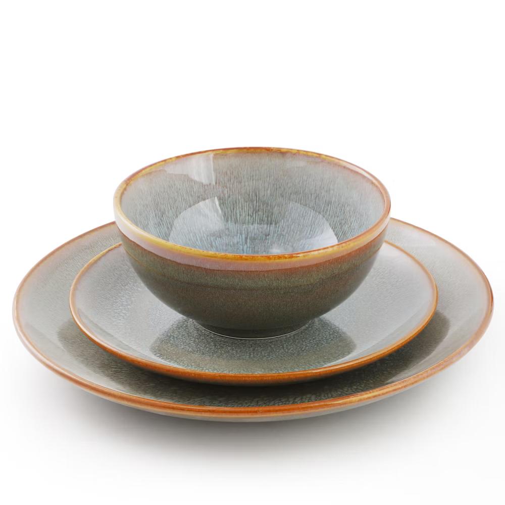 Wilma 18 Piece Round Stoneware Dinnerware Set in Light Blue - Image 10