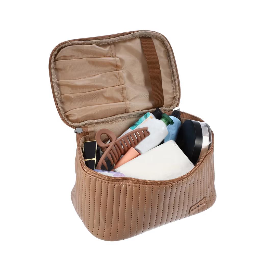 Polyurethane Faux Leather Large Makeup Bag Brush Organizer for Women 1 Pc - Image 19