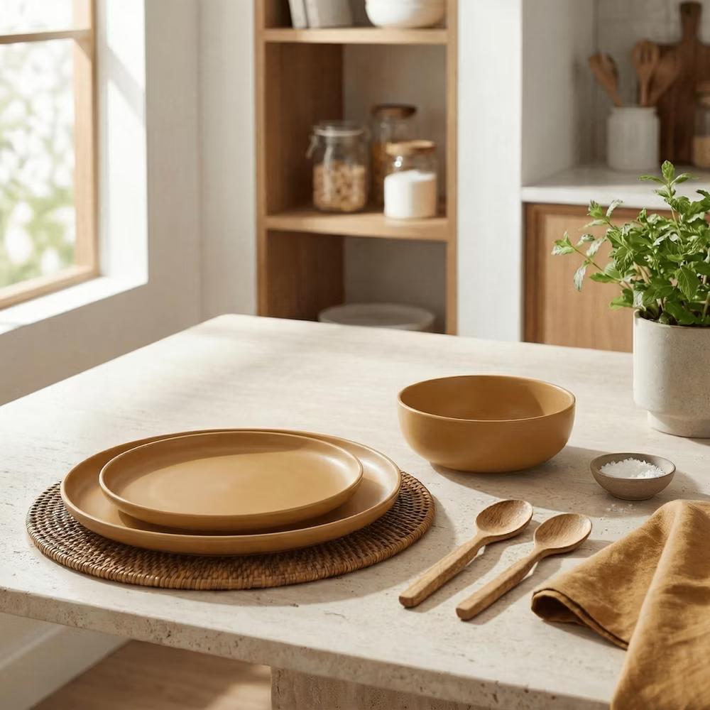12-Piece Stoneware Dinnerware Set with Mugs, Microwave & Dishwasher Safe, Non-Toxic Dish Set, Plate Set, Stackable Matte Glaze Kitchenware for 3 - Image 47