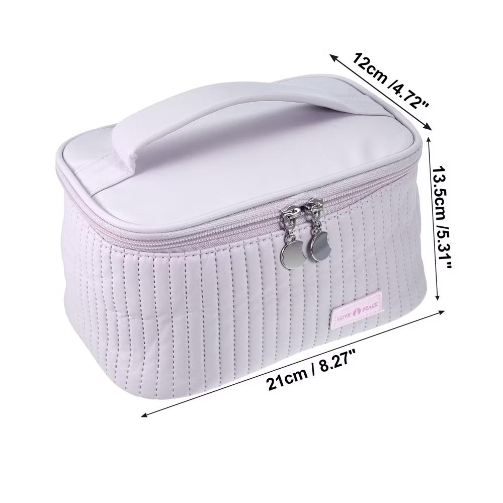 Polyurethane Faux Leather Large Makeup Bag Brush Organizer for Women 1 Pc - Image 34